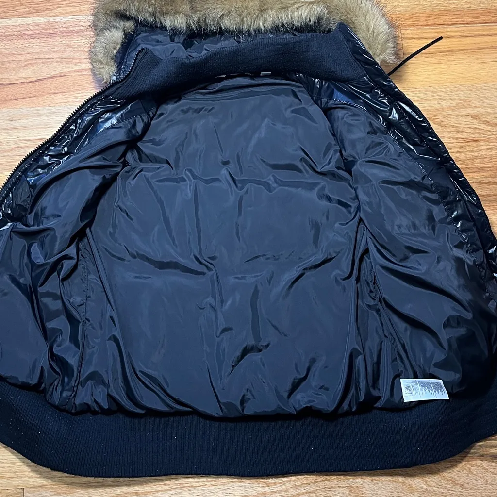 adidas Women’s Full Zip Hooded Puffer Vest with Faux-Fur Size XL - Image 10