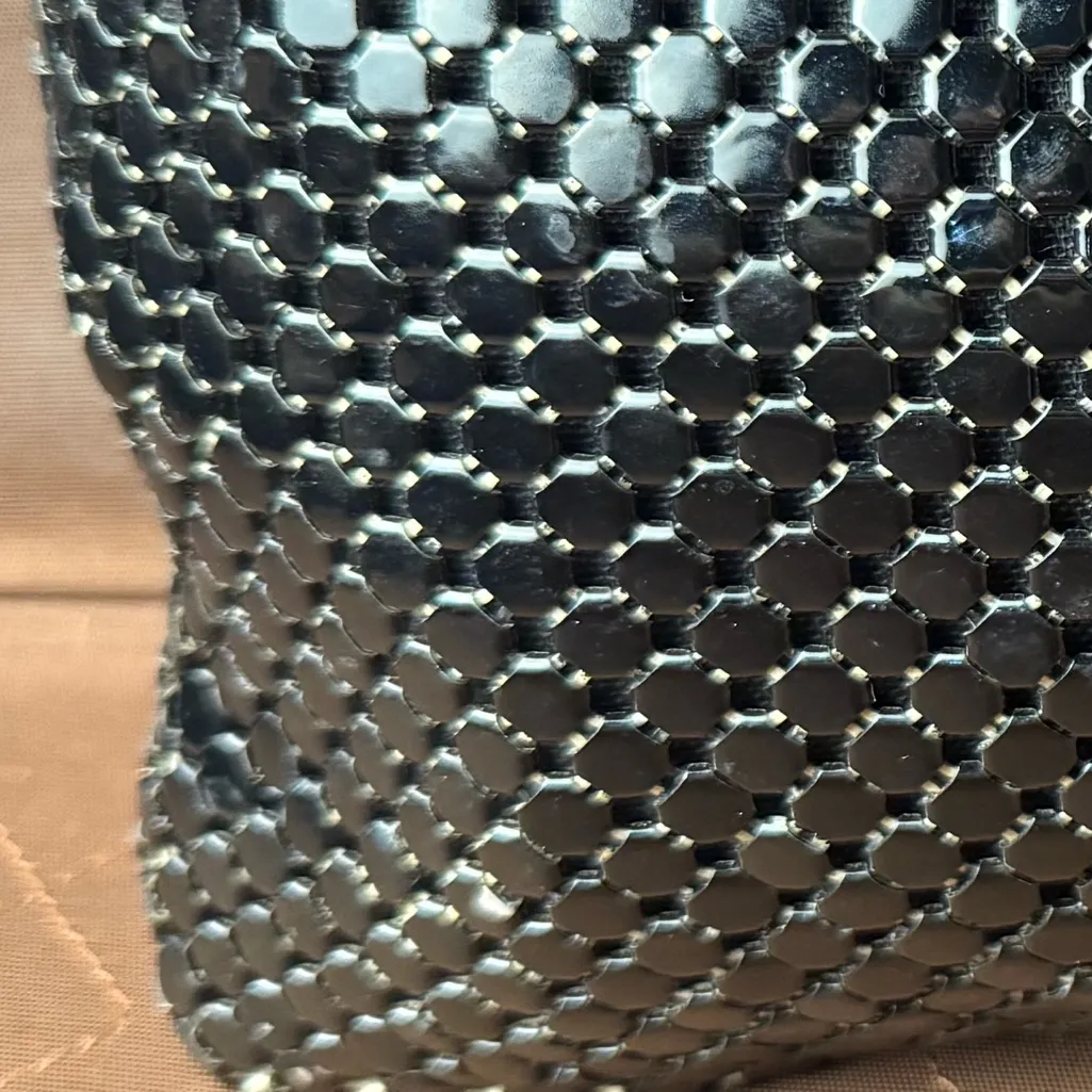 Whiting & Davis Shiny Black Mesh Bag - Image 9
