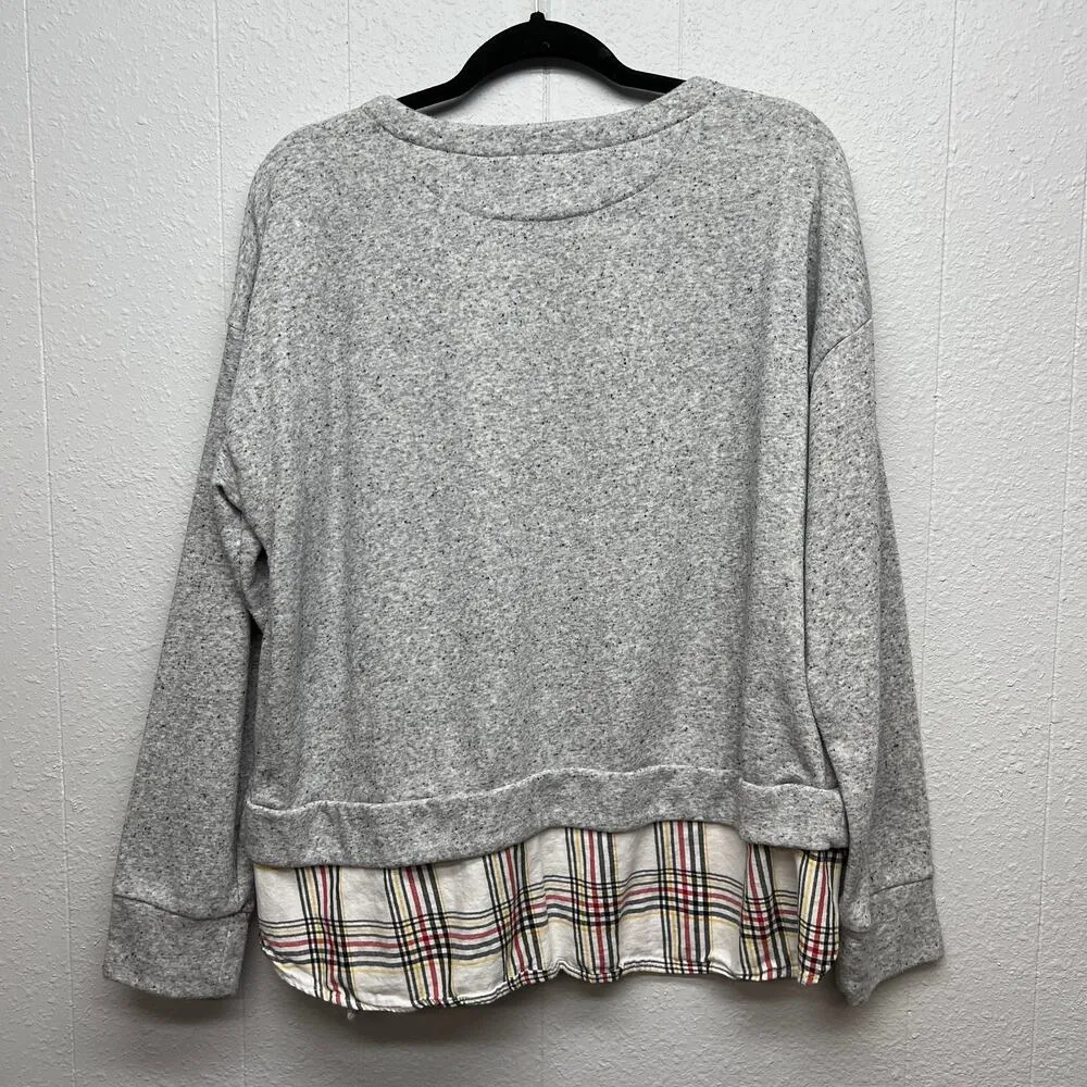IZOD Speckled Mock Layer Womens Sweatshirt XL Academia Gorpcore School College - Image 6