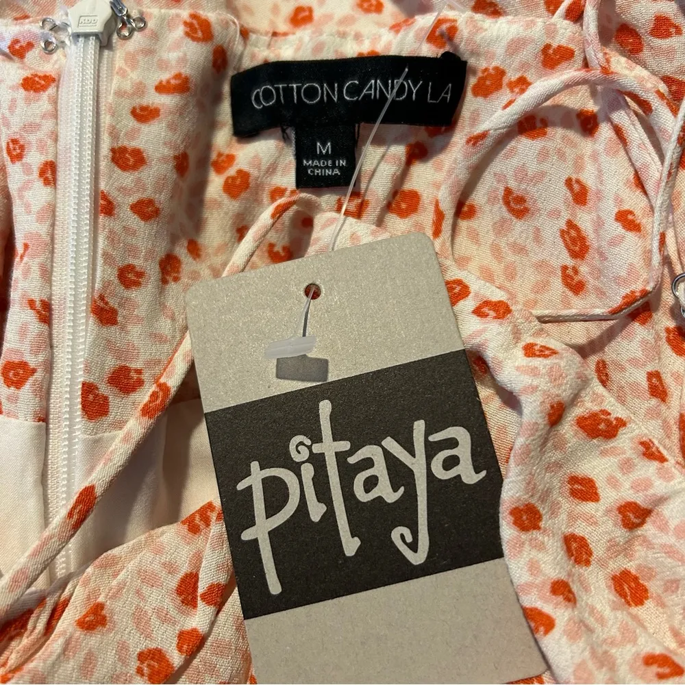 NWT Cotton Candy LA Rosebud Floral Shirred Tank Dress Salmon Size M - Image 8