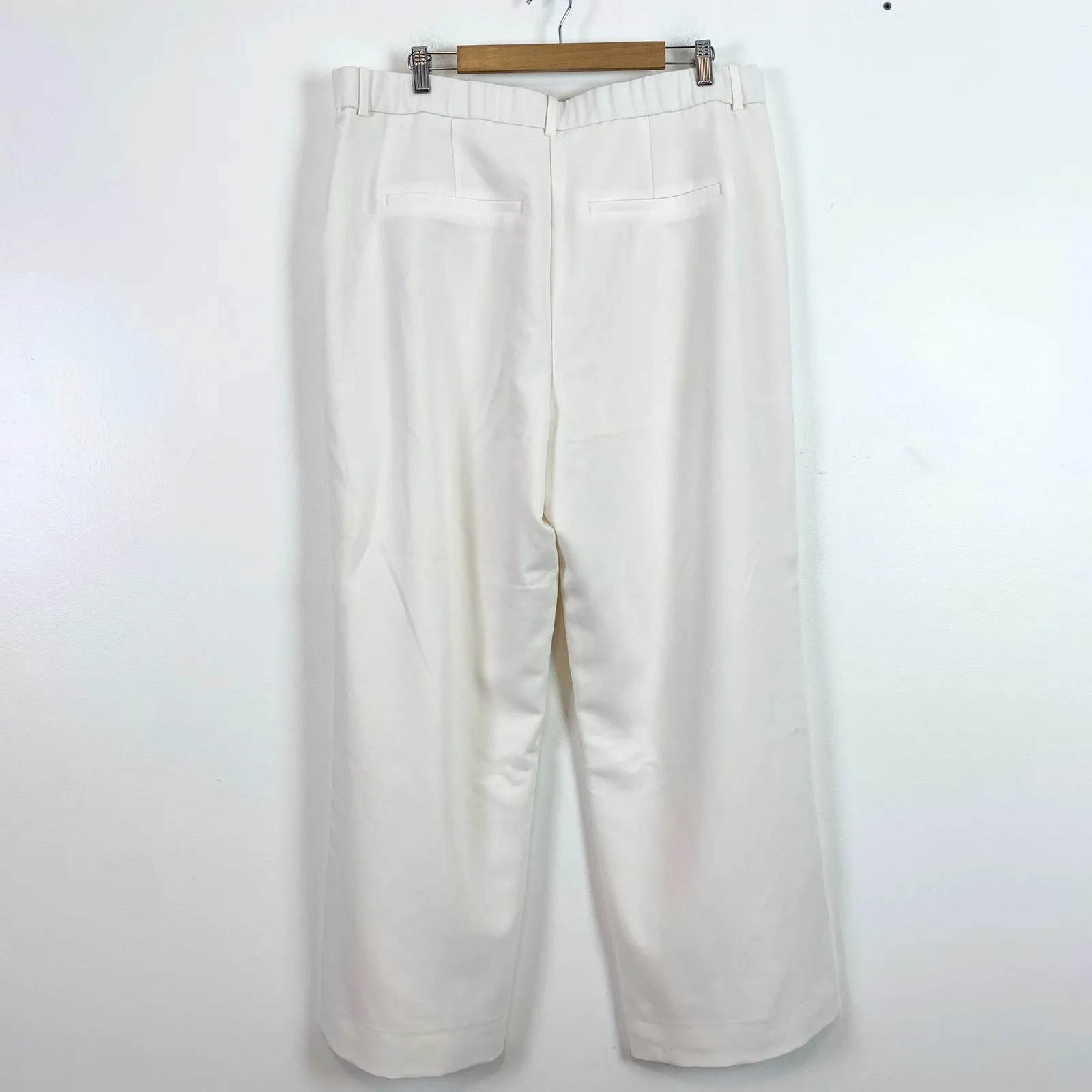 NWT Abercrombie Sloane Tailored Pleated Wide Leg Trouser Pant Cream 34/18 - Image 9