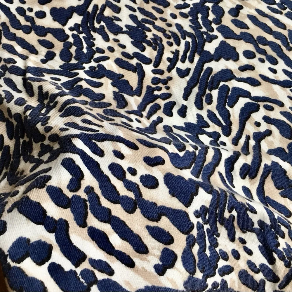 JM Collection Animal Tiger Print, Lightweight Sweater, Navy, Tan, Size L - Image 6