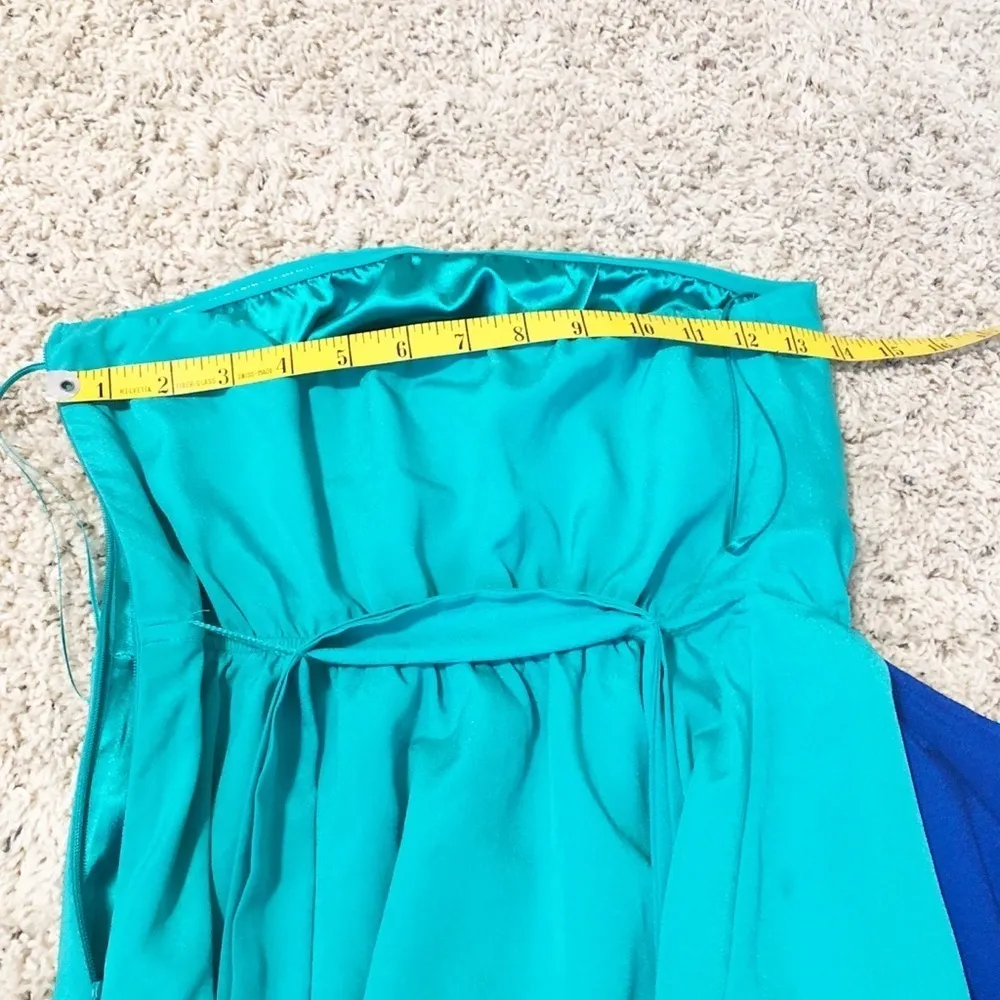 🆕 Express strapless turquoise blue mini dress 4 - Image 9