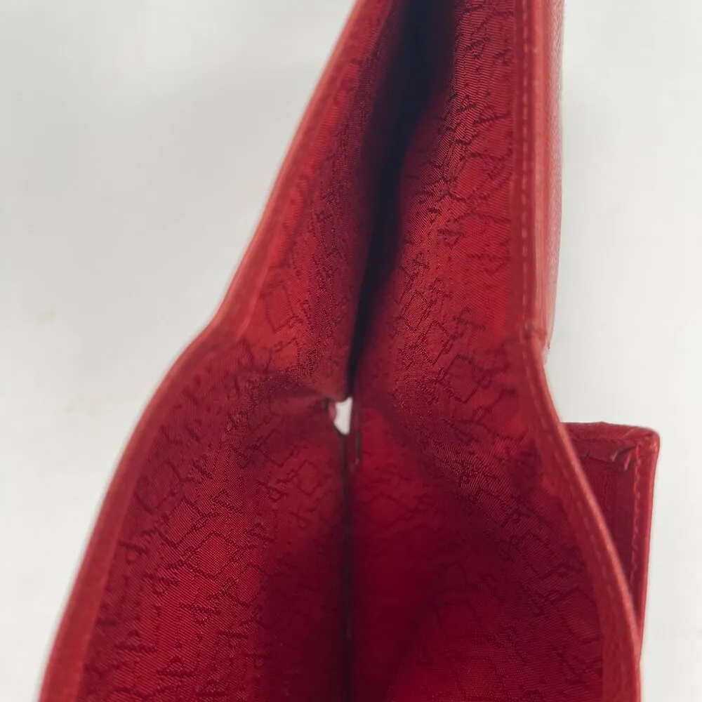 Yves Saint Laurent (YSL) Vintage Red Leather Compact Bifold Wallet - Preowned - Image 7