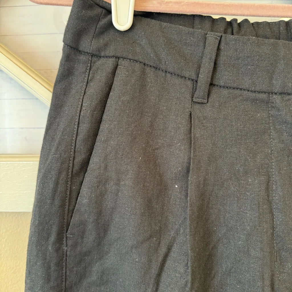 Old Navy Pants Womens Medium‎ High-Waisted Linen Blend Straight Zip Dress Pants - Image 2