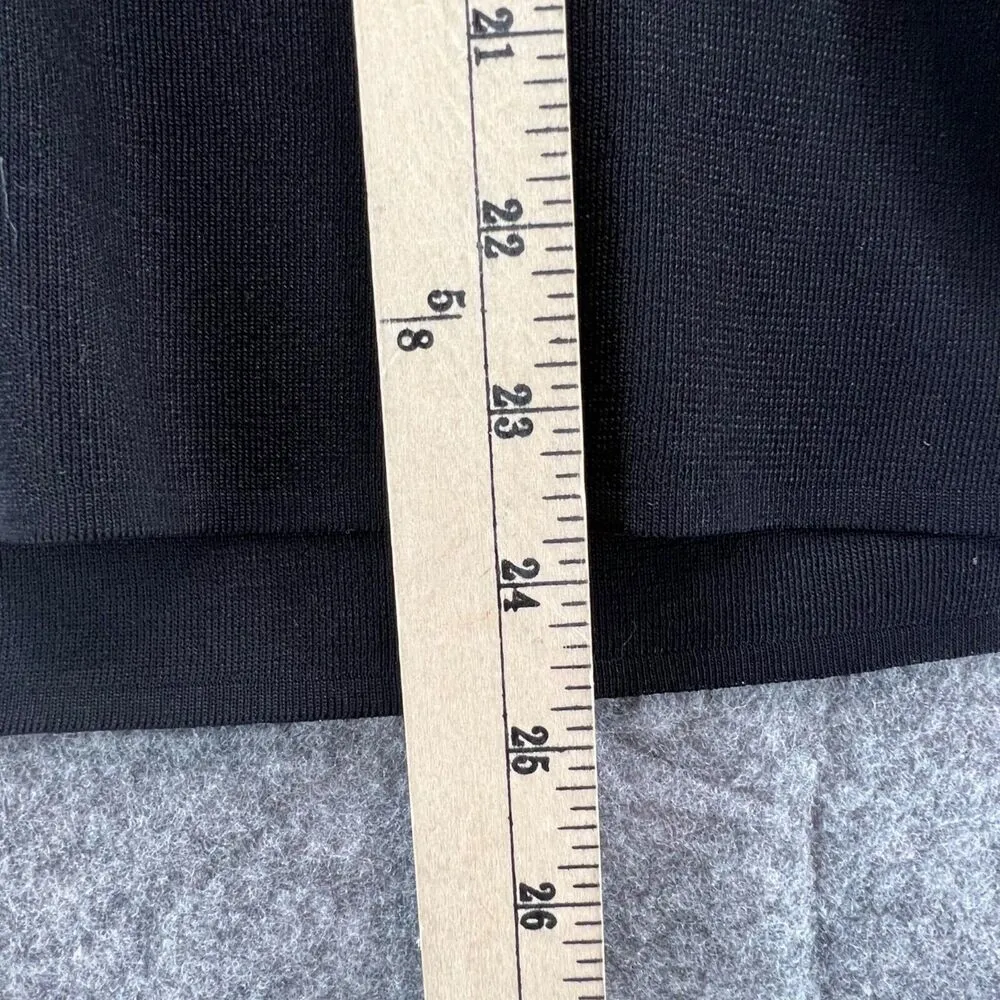 Misook Knit Top S Petite Black Cream Classic Blouse Career Minimalist Luxury Vtg - Image 5