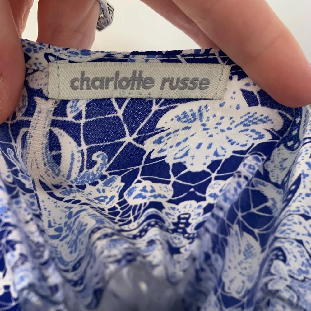 Charlotte Russe | patterned cornflower blue romper - Image 3