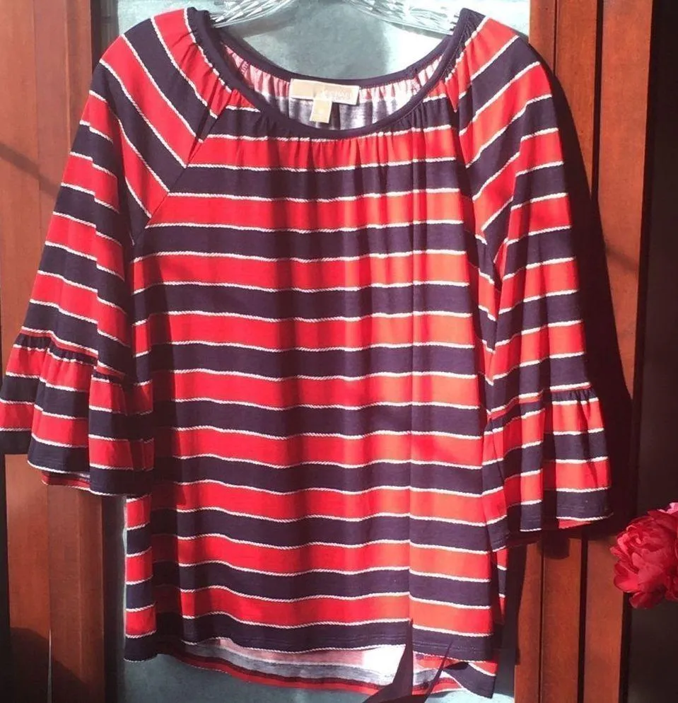 MICHAEL Michael Kors Rugby Stripe Scoop Neck Top - Image 3