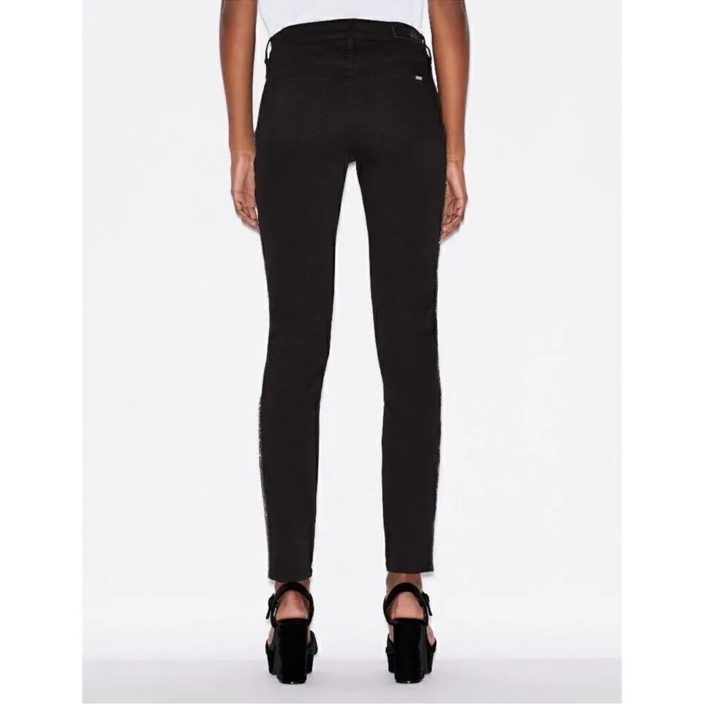 ARMANI EXCHANGE Super Skinny Jambe Jeans Black Size 28 - Image 7