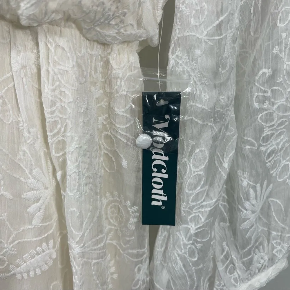 NWT ModCloth Just the Beginning White Lace Maxi‎ Dress Size Medium - Image 8