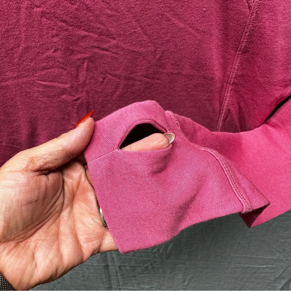 Sweaty Betty After Class Pink Crop Sweatshirt Thumbholes Unique Stiching US 8-10 - Image 9