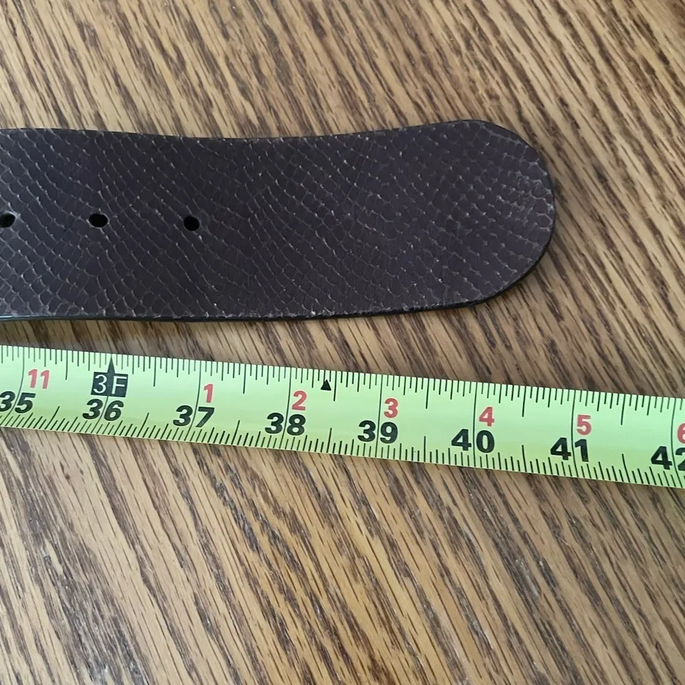 Chico’s Tortoise Toned Bold Buckle Leather Belt - Image 8