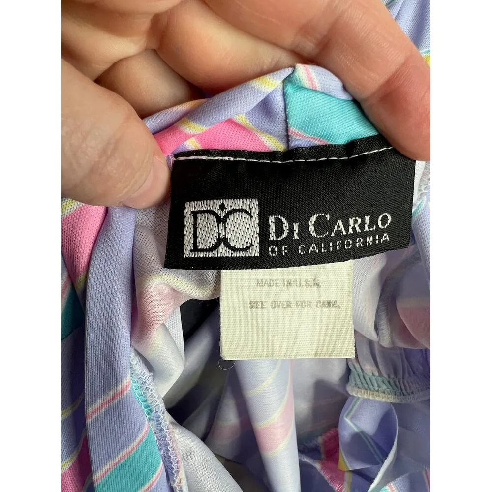 nap dress kitten bow long sleeve purple blue yellow diagonal stripe Size XL - Image 12