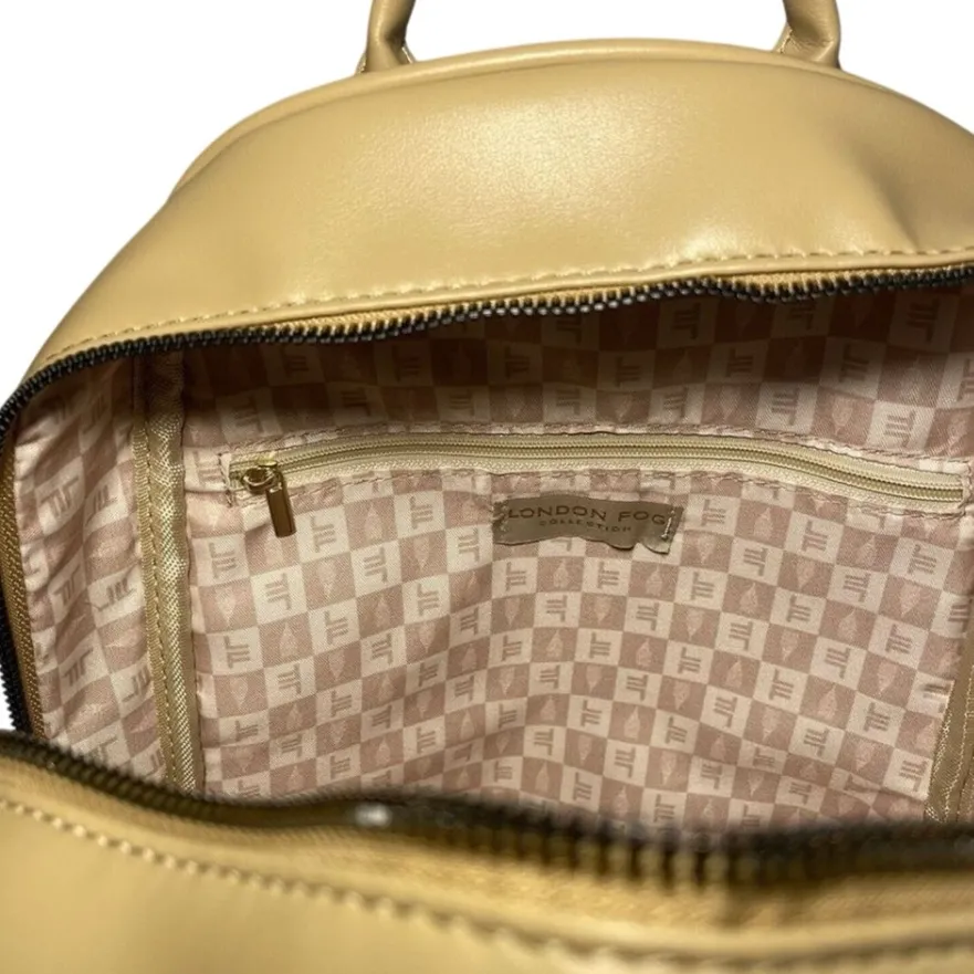LONDON FOG Peter Nylon Quilted Backpack in Latte New with Tag Sealed in Bag - Image 9