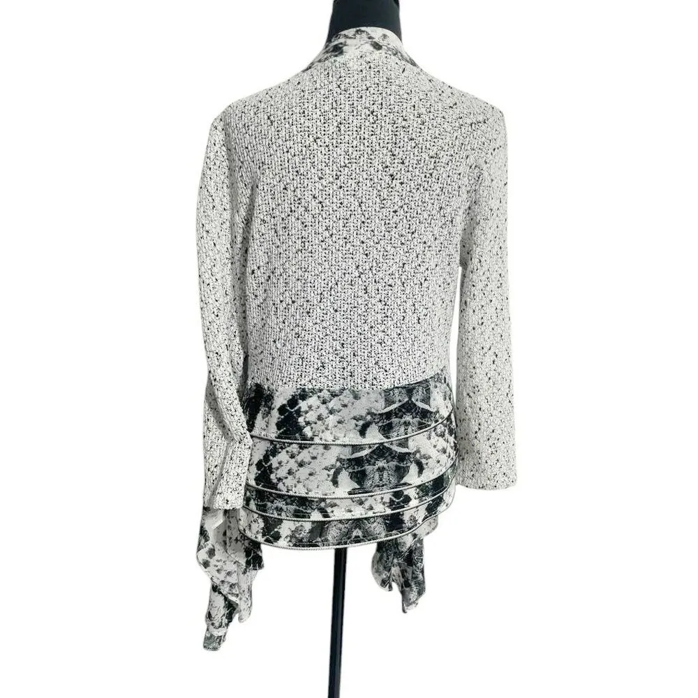 Alberto Makali Size Large  Cardigan Waterfall Art to Wear Abstract Boho - Image 5