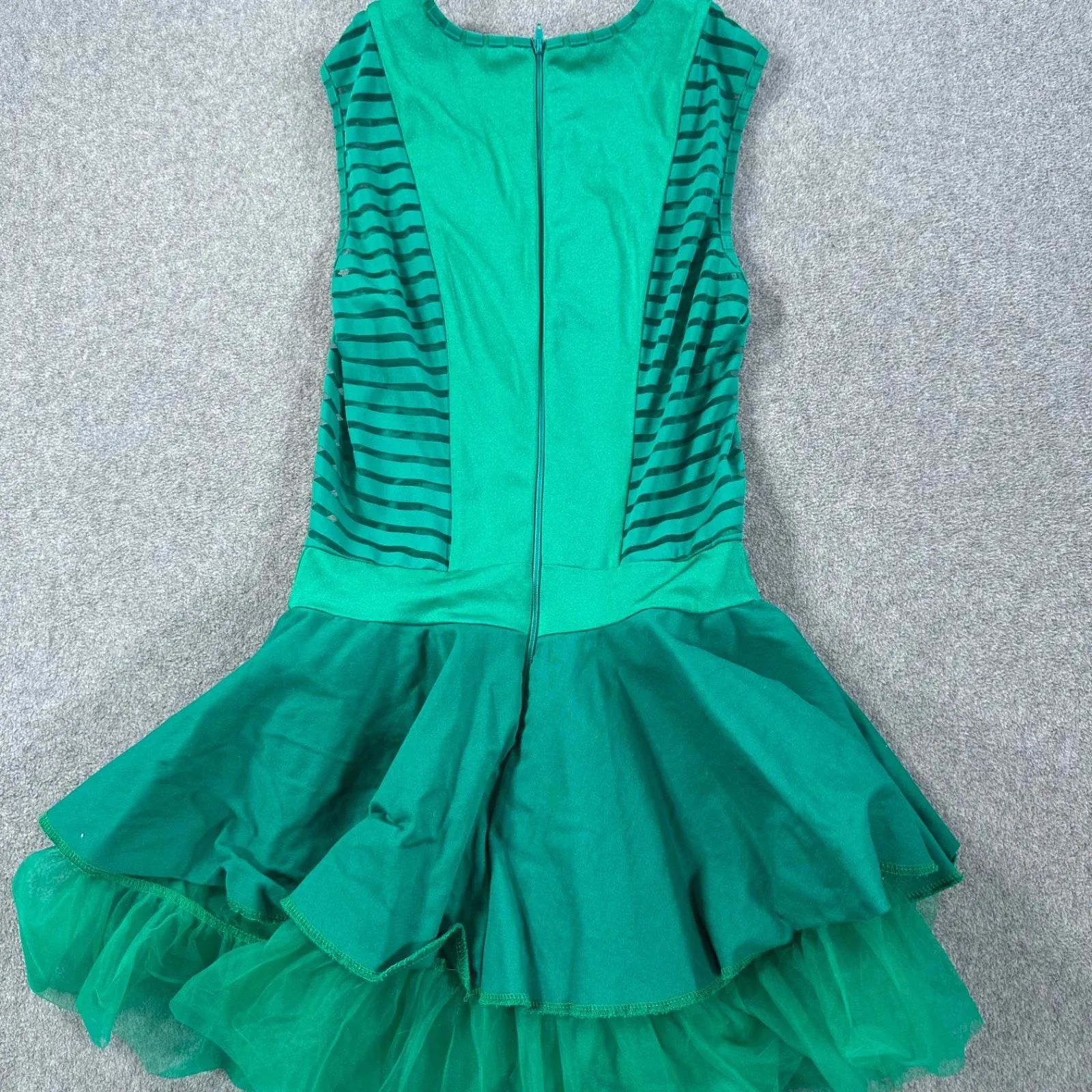 Kelle Green Leotard Dance Costume Size Small Adult Tulle Sleeveless Recital - Image 8