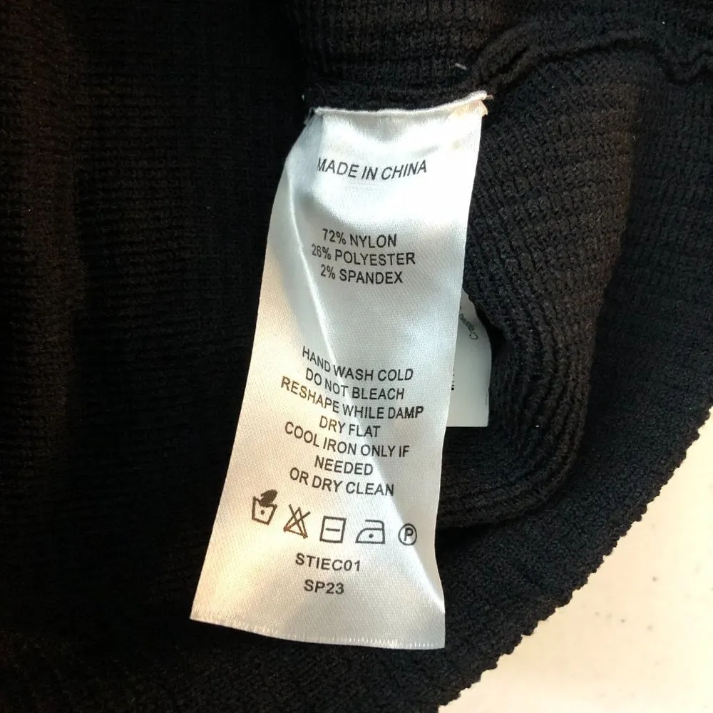 Quince Womnes Cropped One Shoulder Sweater Knit Tank Top Ribbed Black XS - Image 6