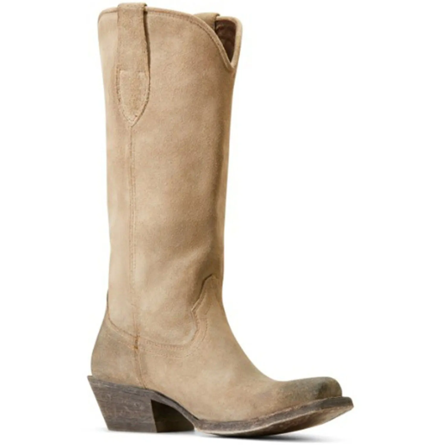 New NWT Womens 7 Ariat Memphis Boot Western Burnt Taupe Suede Light Brown Leathe - Image 3