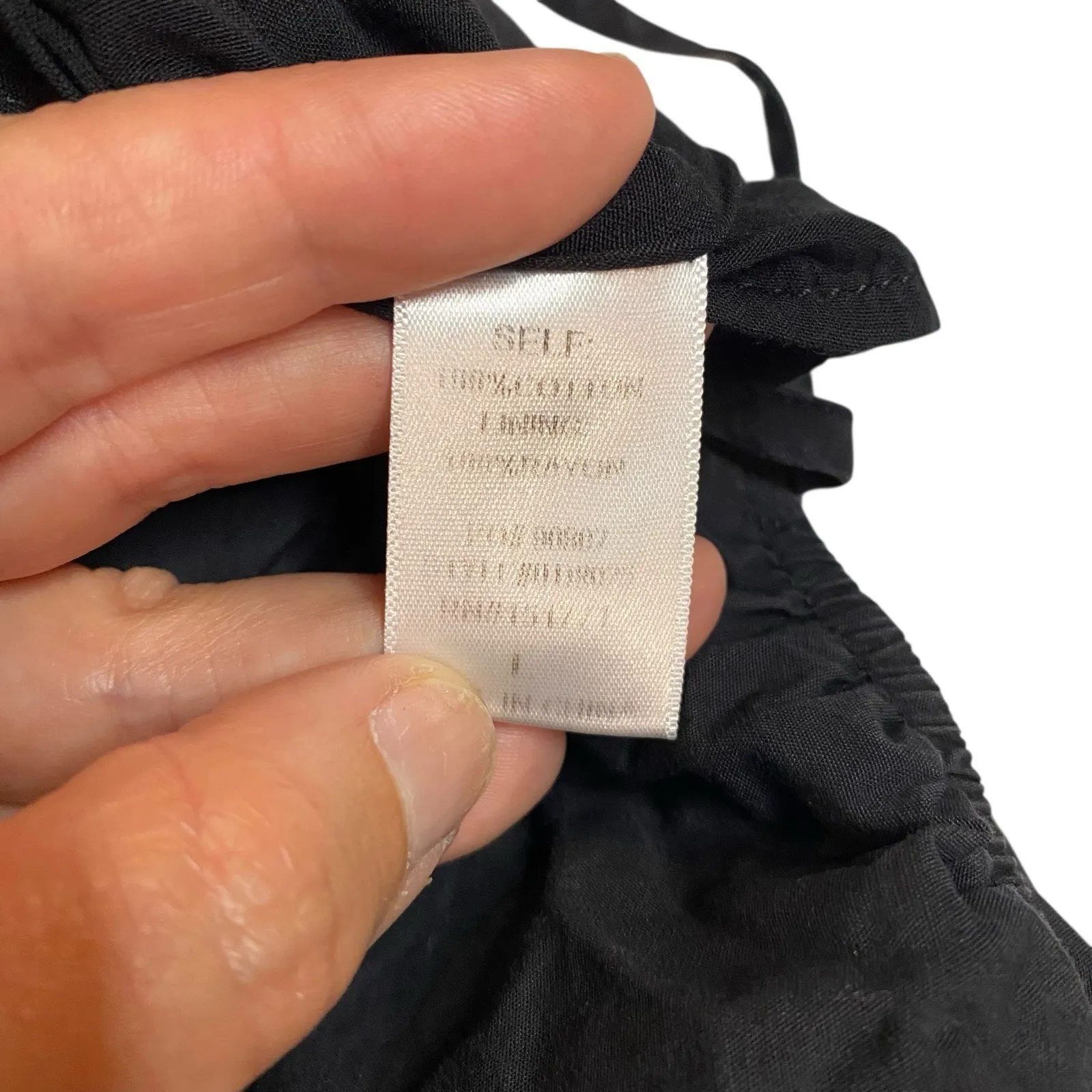 Le Lis Boutique Black Puff‎ Sleeve Smocked Babydoll Mini Dress Size Large Boho - Image 4