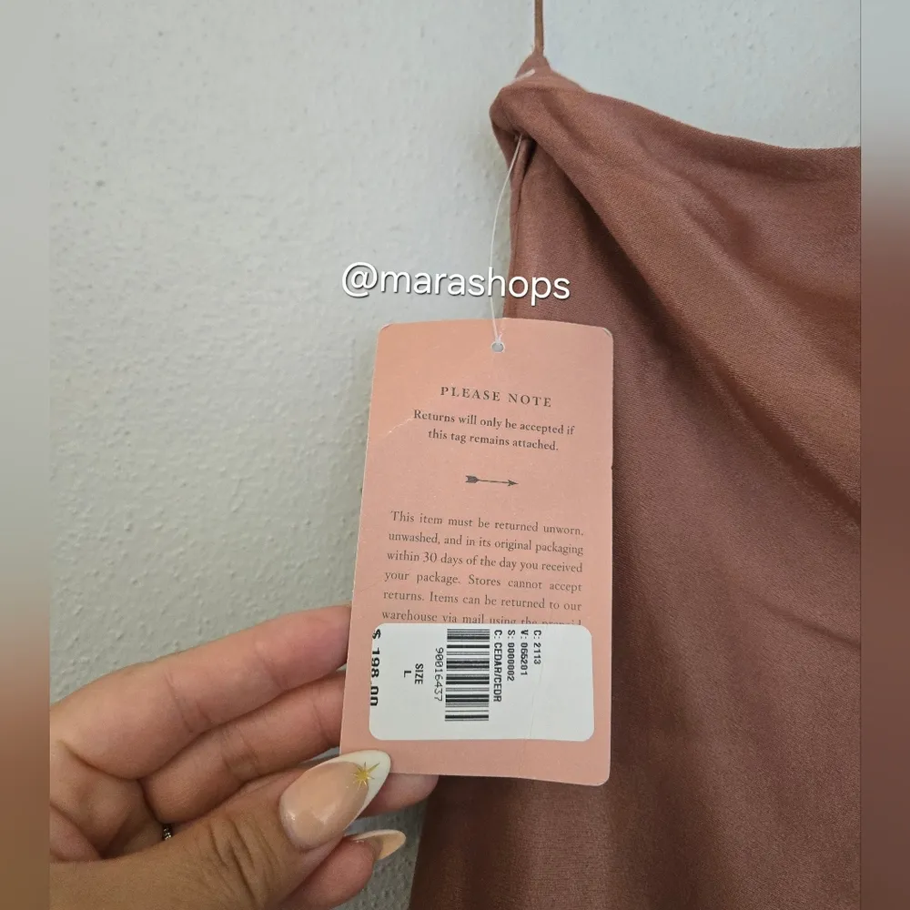 BHLDN Nicoletta One Shoulder Scarf Satin Midi Dress - Image 5