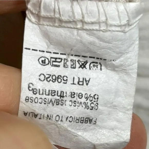 Scandal Made in Italy‎ Cream Long Sleeve Top Sequin Ruffle Hem Lagenlook Size M Size M - Image 5