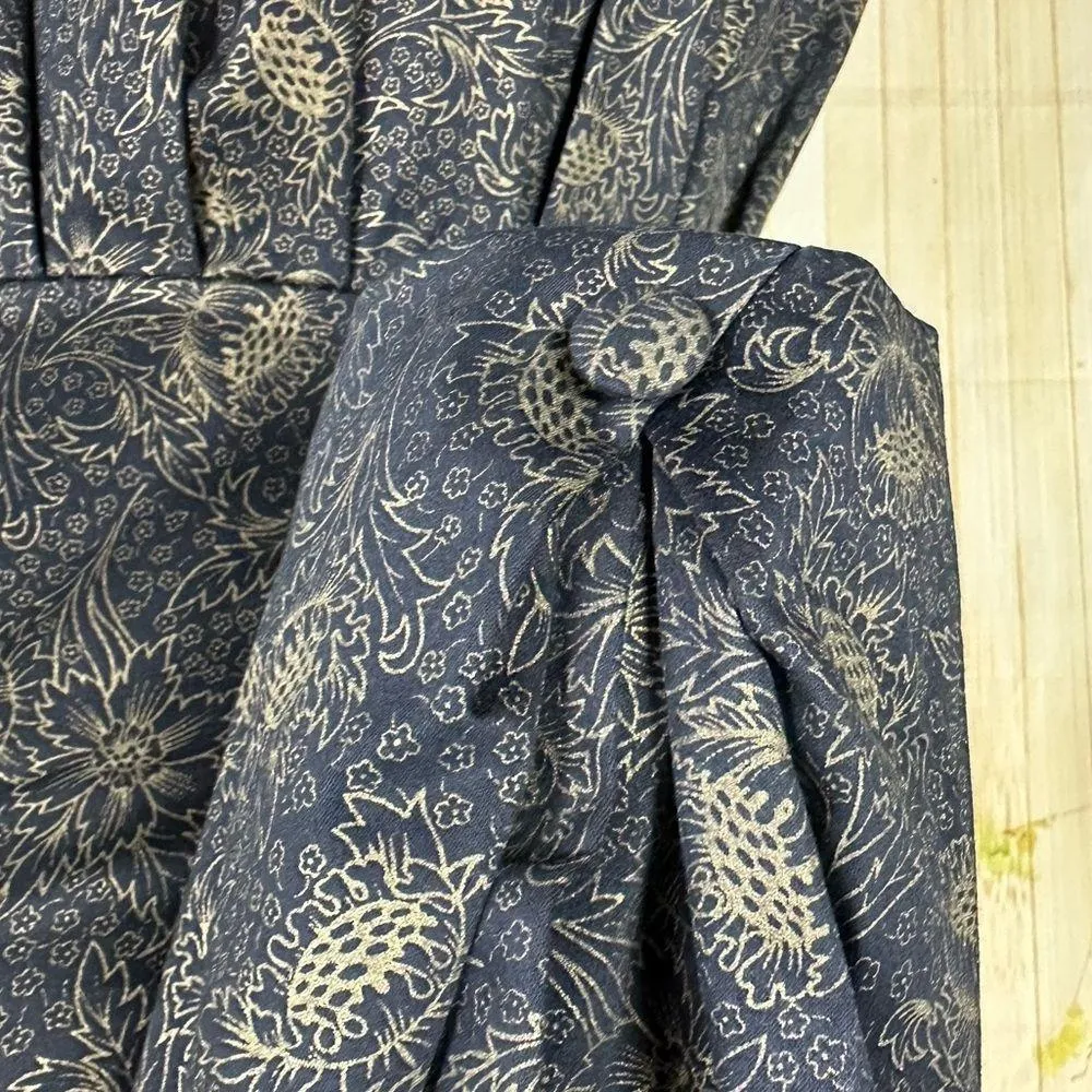 LAURA ASHLEY Vintage Black and Gold Floral Dress Size 8 - Image 5