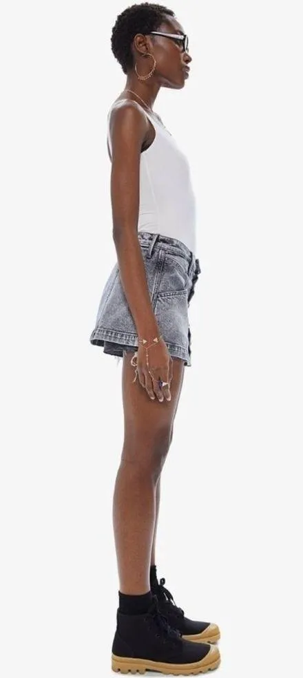 NWT Mother Superior The Breaker Mini Skirt In Shadow Dancing Size 31 Denim Skirt Gray - Image 4