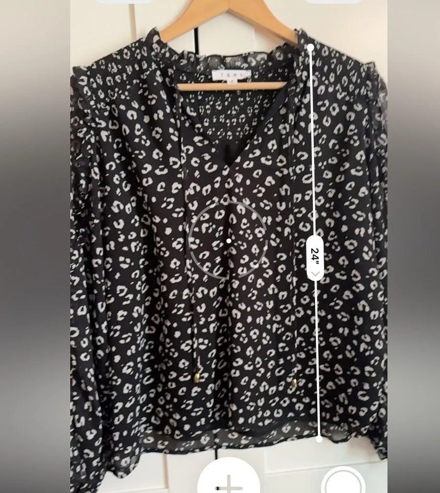 Anthropologie THML Leopard Print Sheer Long Sleeve Blouse size Medium - Image 5