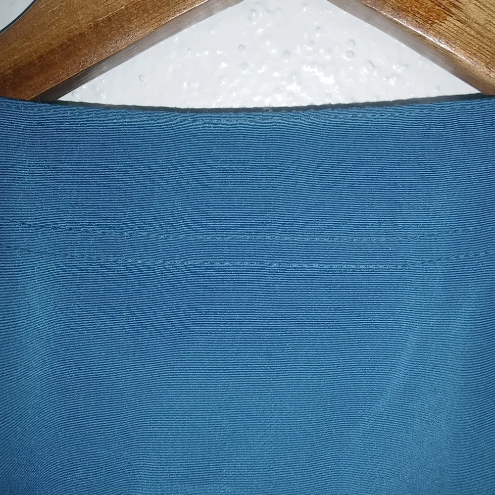 Tess 20W Short Sleeved Shirt Dress Button Front in Teal Green - Image 8