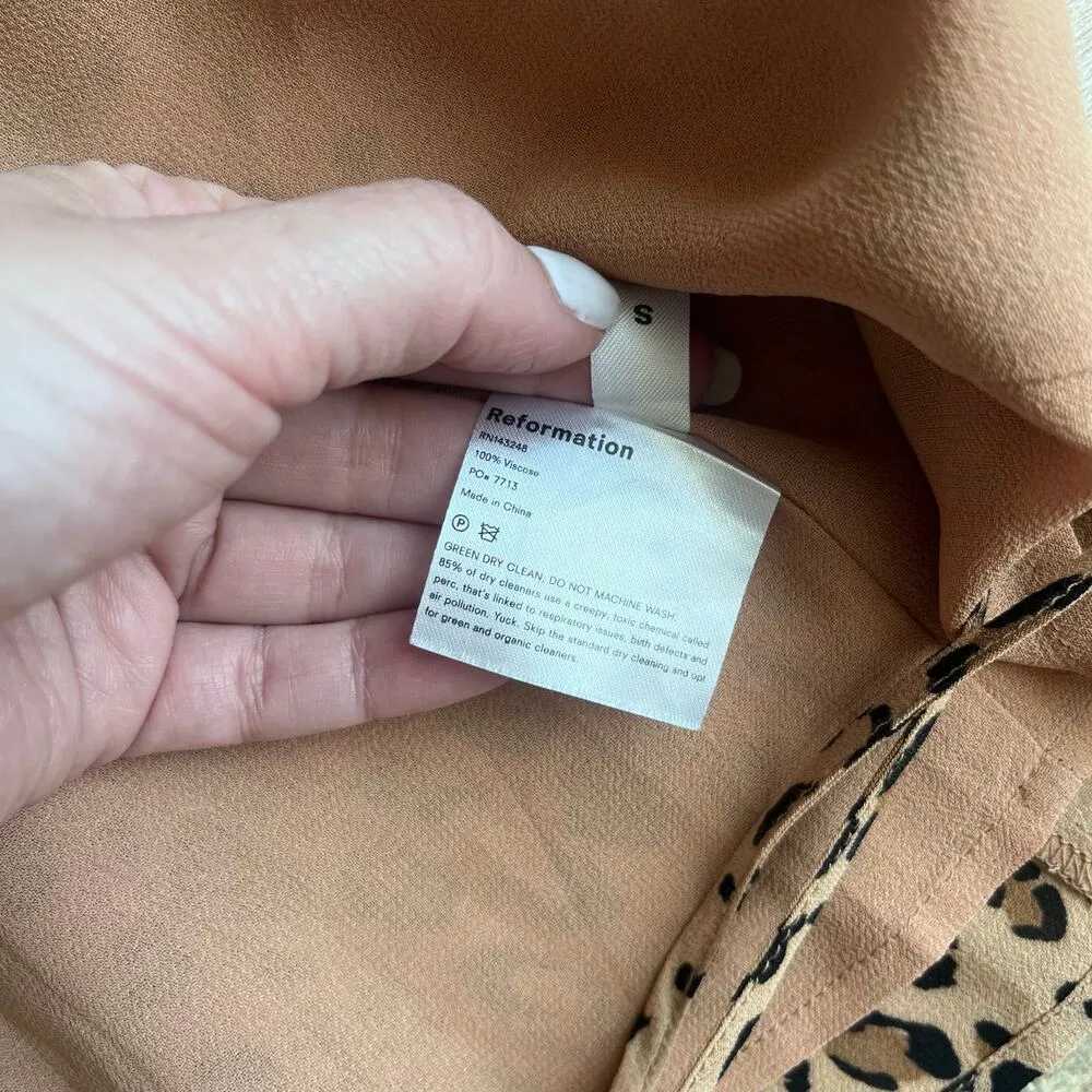 Reformation Feline Leopard Print Mini Dress Size S - Image 4