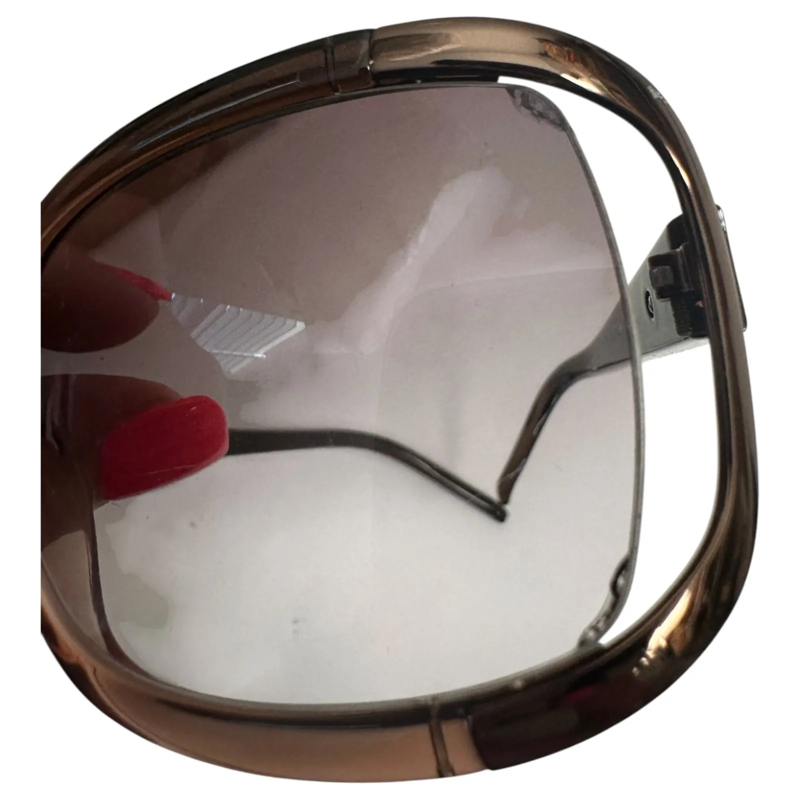 Valentino Transparent Brown Rose Gold Square Sunglasses G2OLY – FLAWED LENSES - Image 6