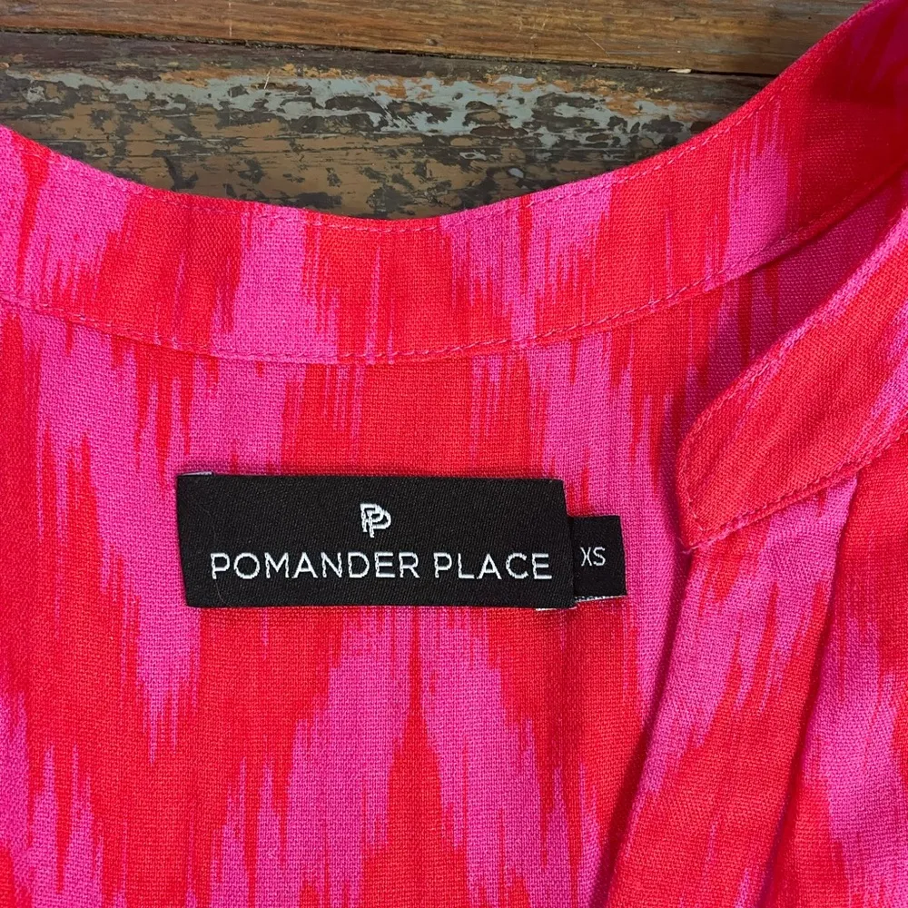 Pomander Place Tuckernuck Hot Pink Ikat Kenzo Long Sleeve Dress - Image 11