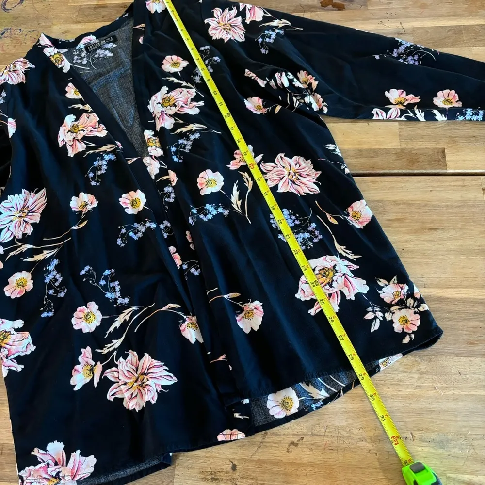 Cotton On Black Floral Kimono S - Image 4
