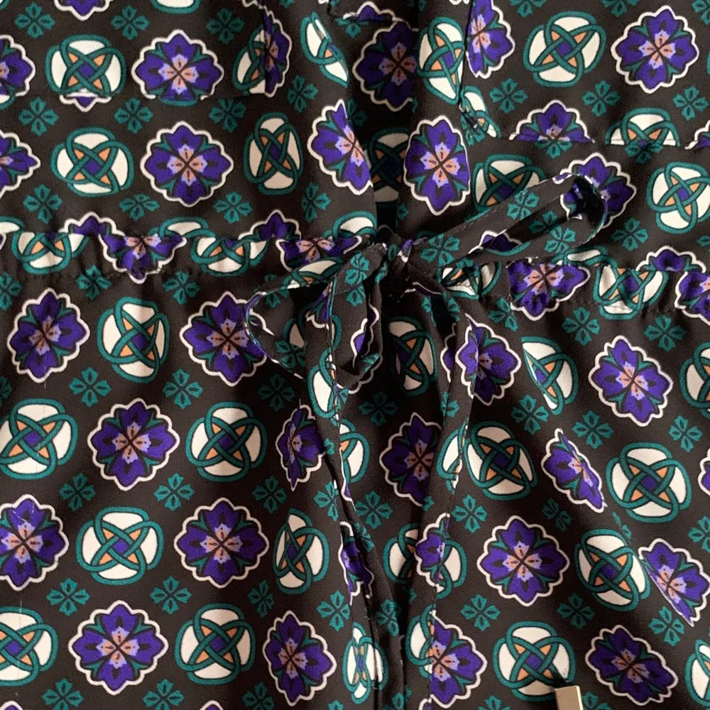 Francesca’s Collections Alya Long Sleeve Dress Asymmetrical Hem Tie Waist Purple Size M - Image 7