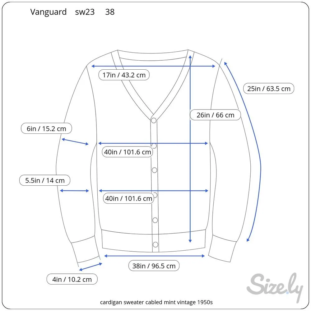 cardigan sweater cabled mint green vintage 1950s Size XL - Image 2