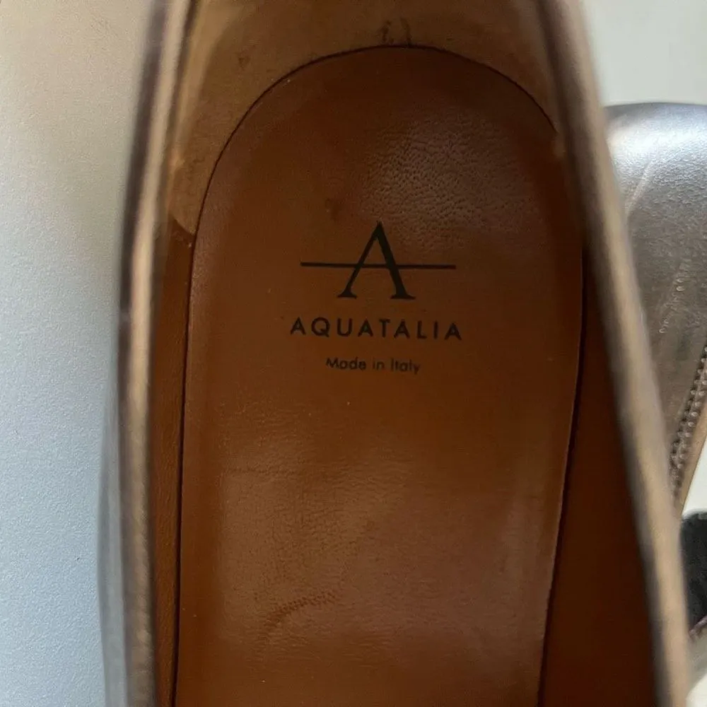 Aquatalia Kelsey‎ Bronze Slip On Platform Leather Loafers Size 8.5 - Image 6