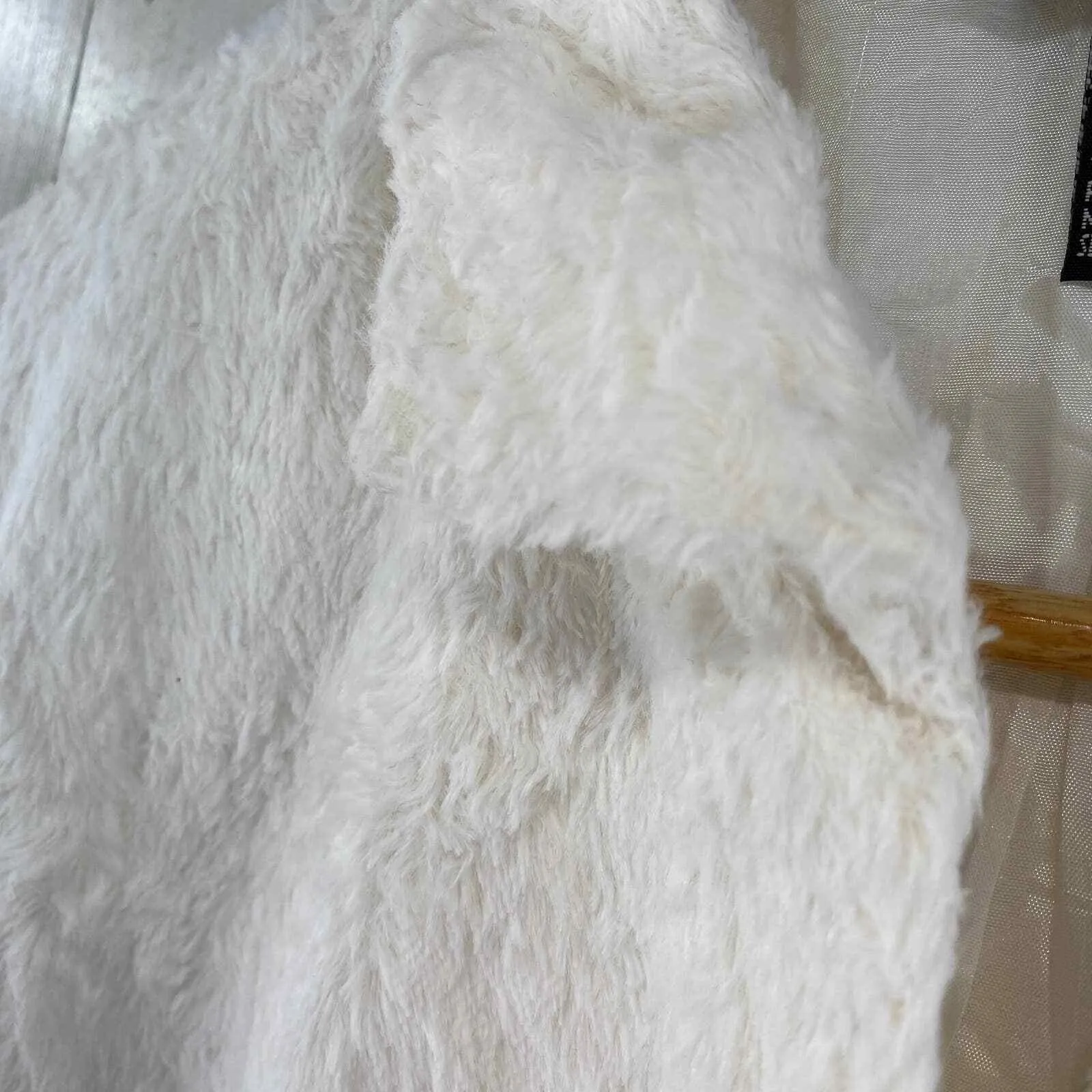 ETCETERA‎ Blazer Jacket Womens 10 White Viscose Pile Shag Lined - Image 6