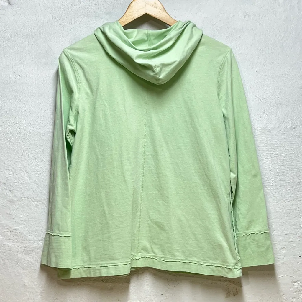 J. Jill Snap Button Hoodie Green Size M - Image 2