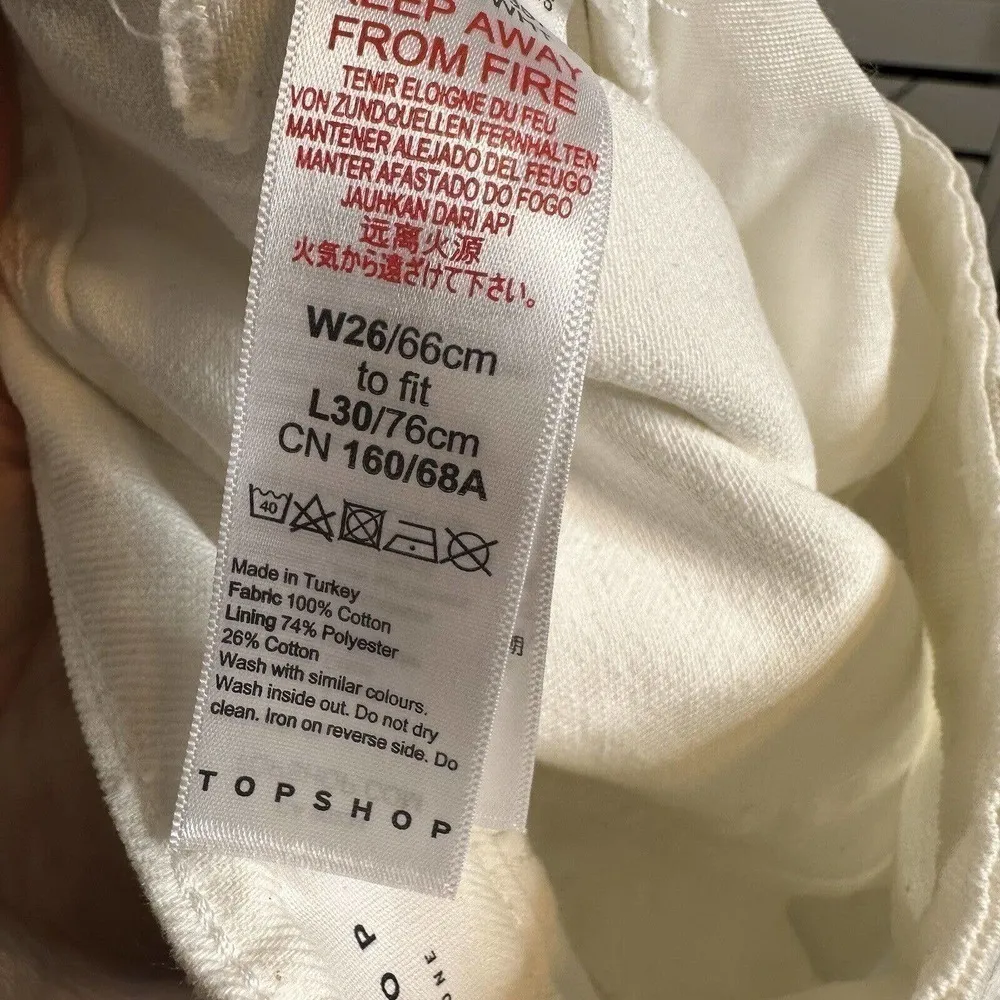 NWT Topshop One High Waist Mom Jeans Women's White Size W 26 L 30 Size 4 - Image 9