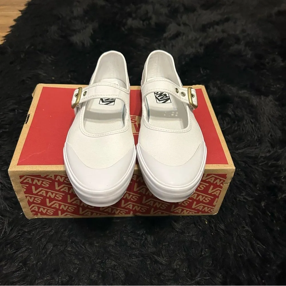 VANS Mary Jane white shoes sneakers women’s 8.5 new - Image 6