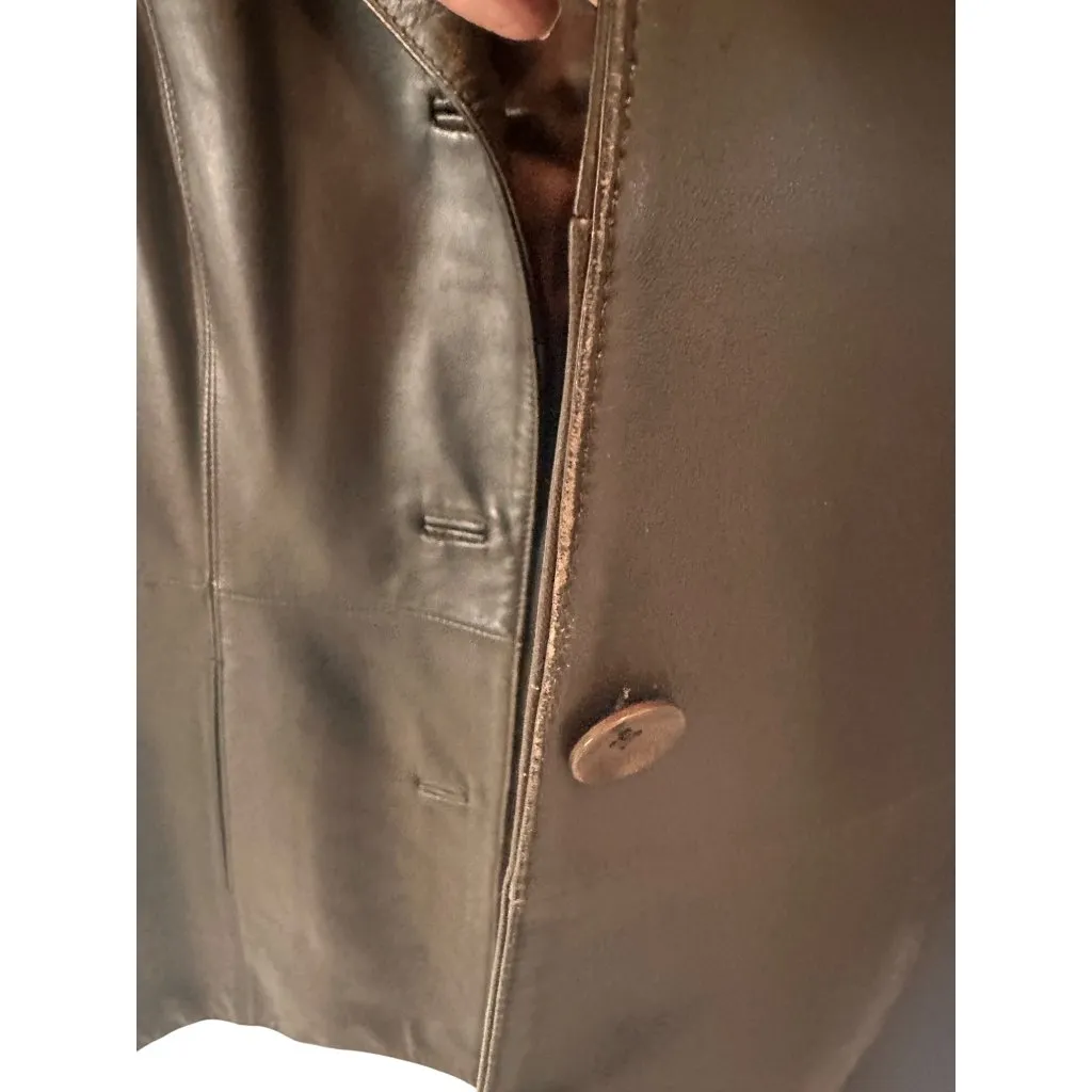 Valerie Stevens Large Vintage Geniune Lamb Leather Brown Womens Jacket - Image 4