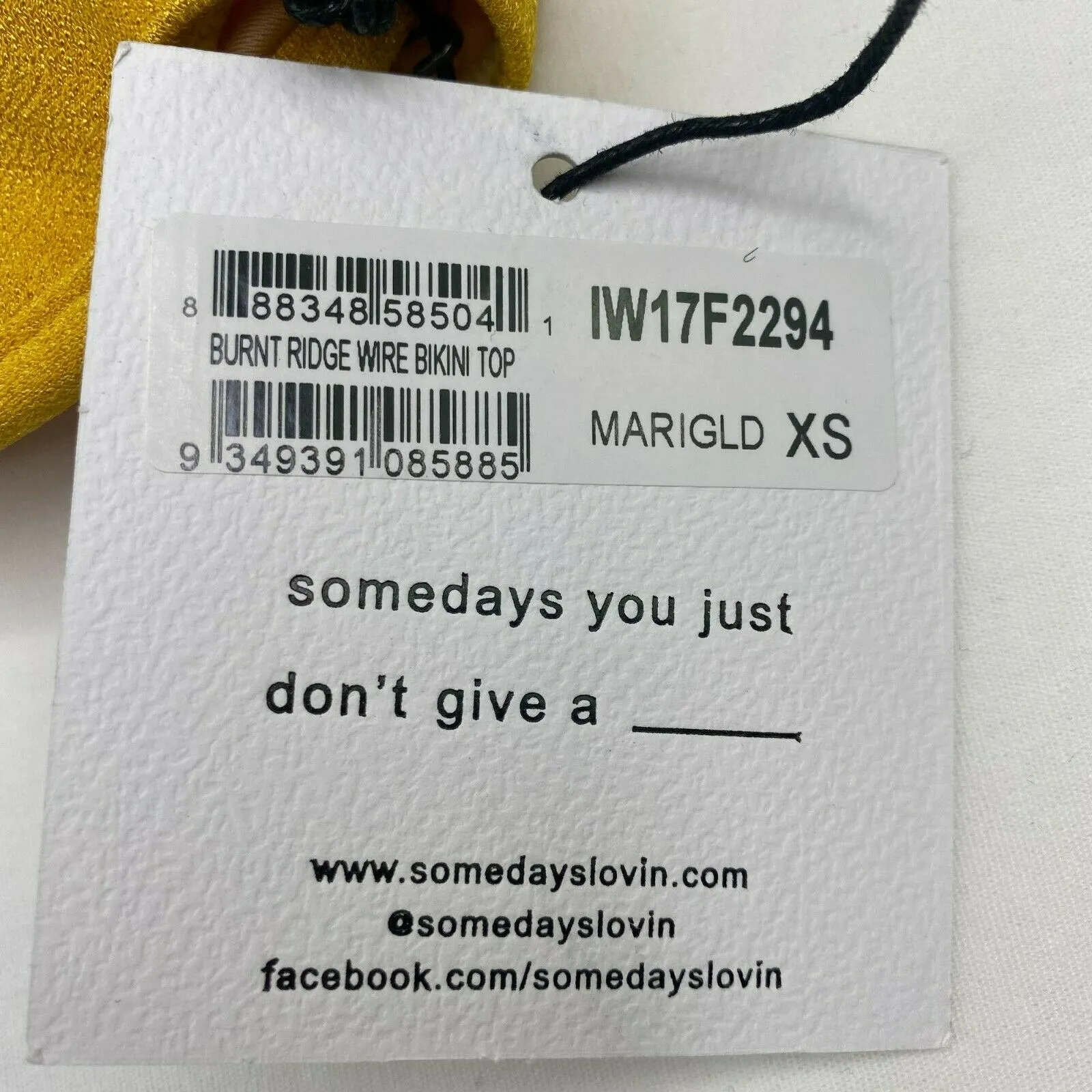 Some Days Bikini Womens XS NWT Yellow Lovin Burnt Ridge Wire Marigold Swim Top Gold - Image 4