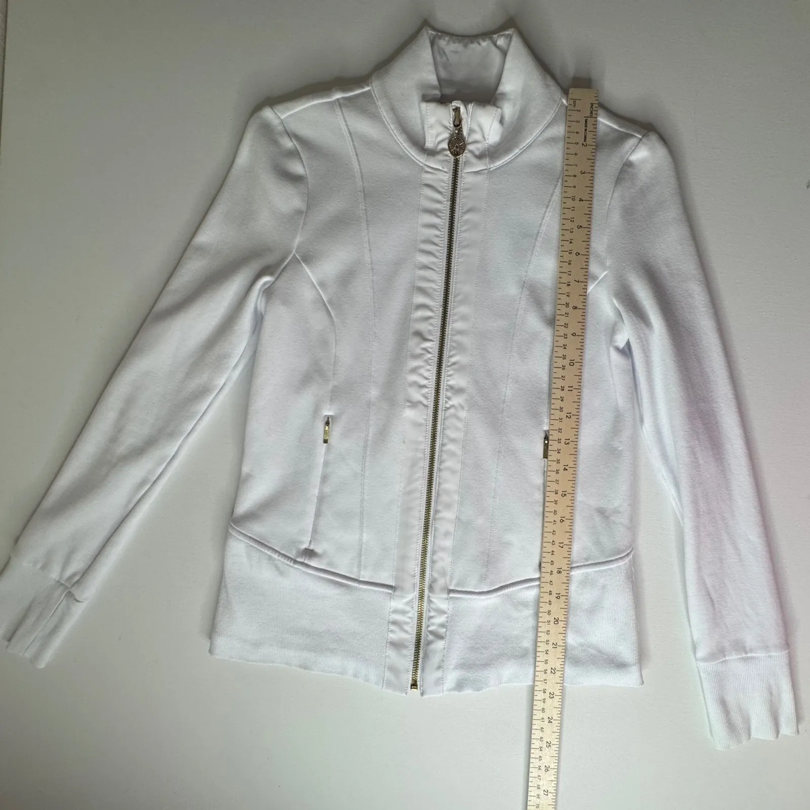 Lilly Pulitzer Luxletic Al Fresco Zip Up‎ Jacket XXS White Athletic Yoga Tennis - Image 11