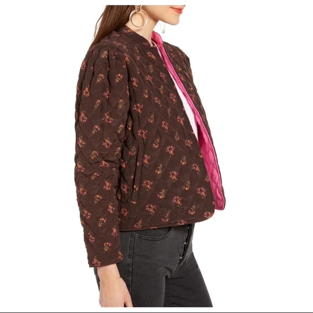 NWT Something Navy • Jacket • Quilted • XS • Pink • Brown - Image 6