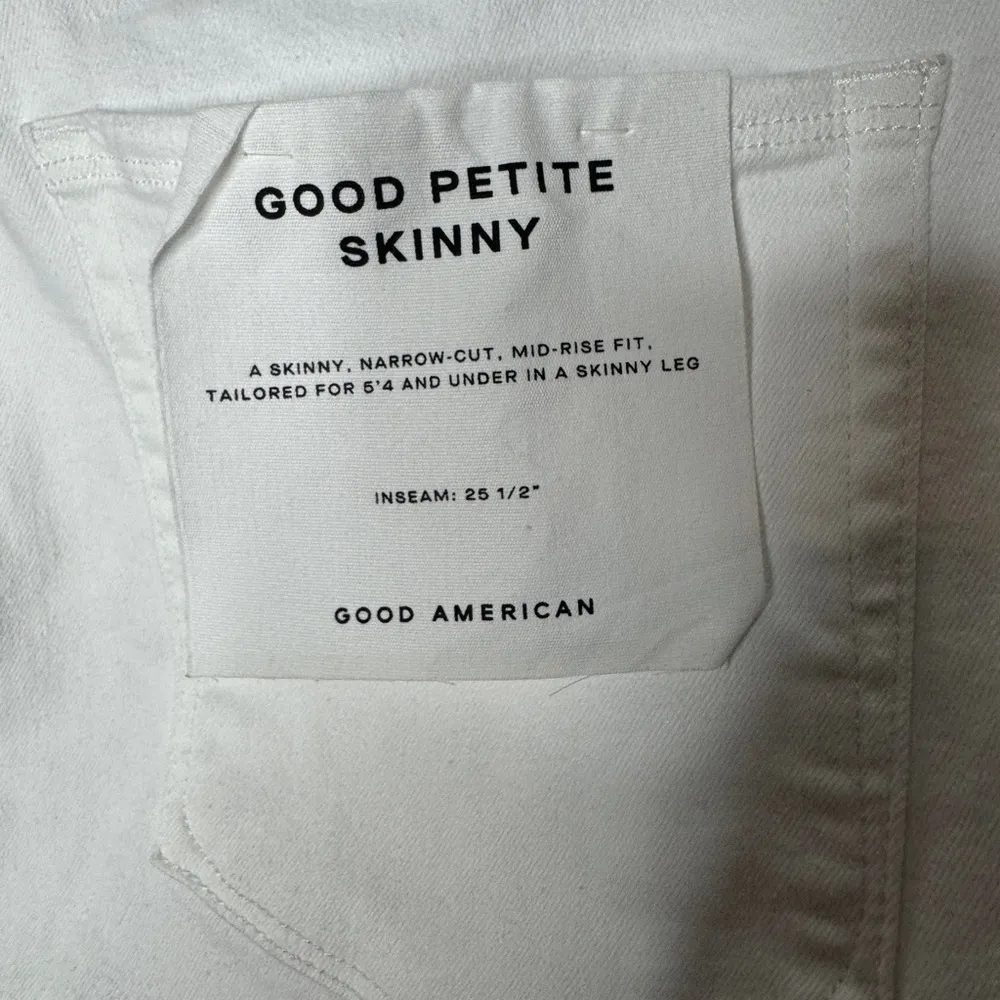 GOOD AMERICAN NWT Good‎ Petite Skinny Raw Hem White Jeans Size 20-26 - Image 3