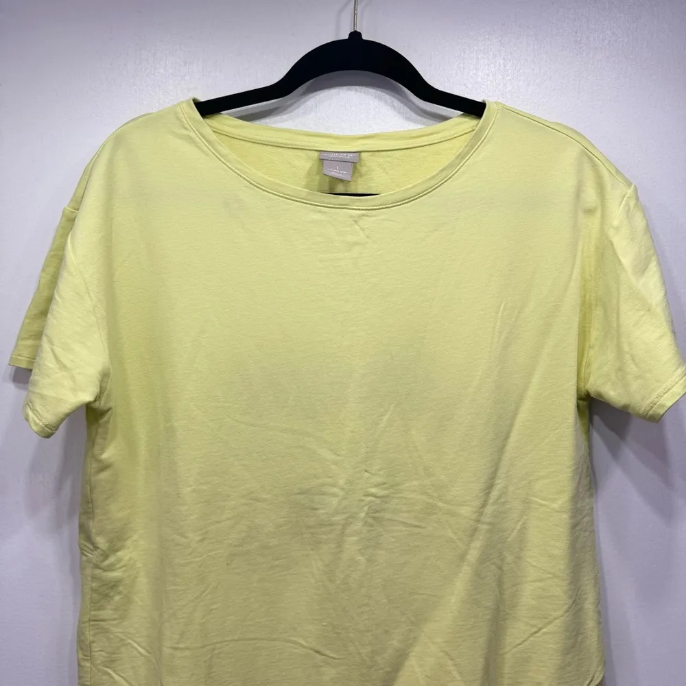 Chico’s Zenergy Light Yellow Terry Knit Tunic Length Leisurewear Top Size 1/Med - Image 7