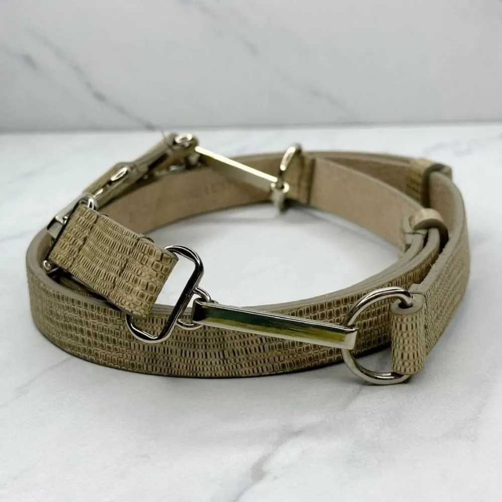 Chico's Croc Embossed Genuine Leather Lined Belt Size Medium M Large L - Image 3