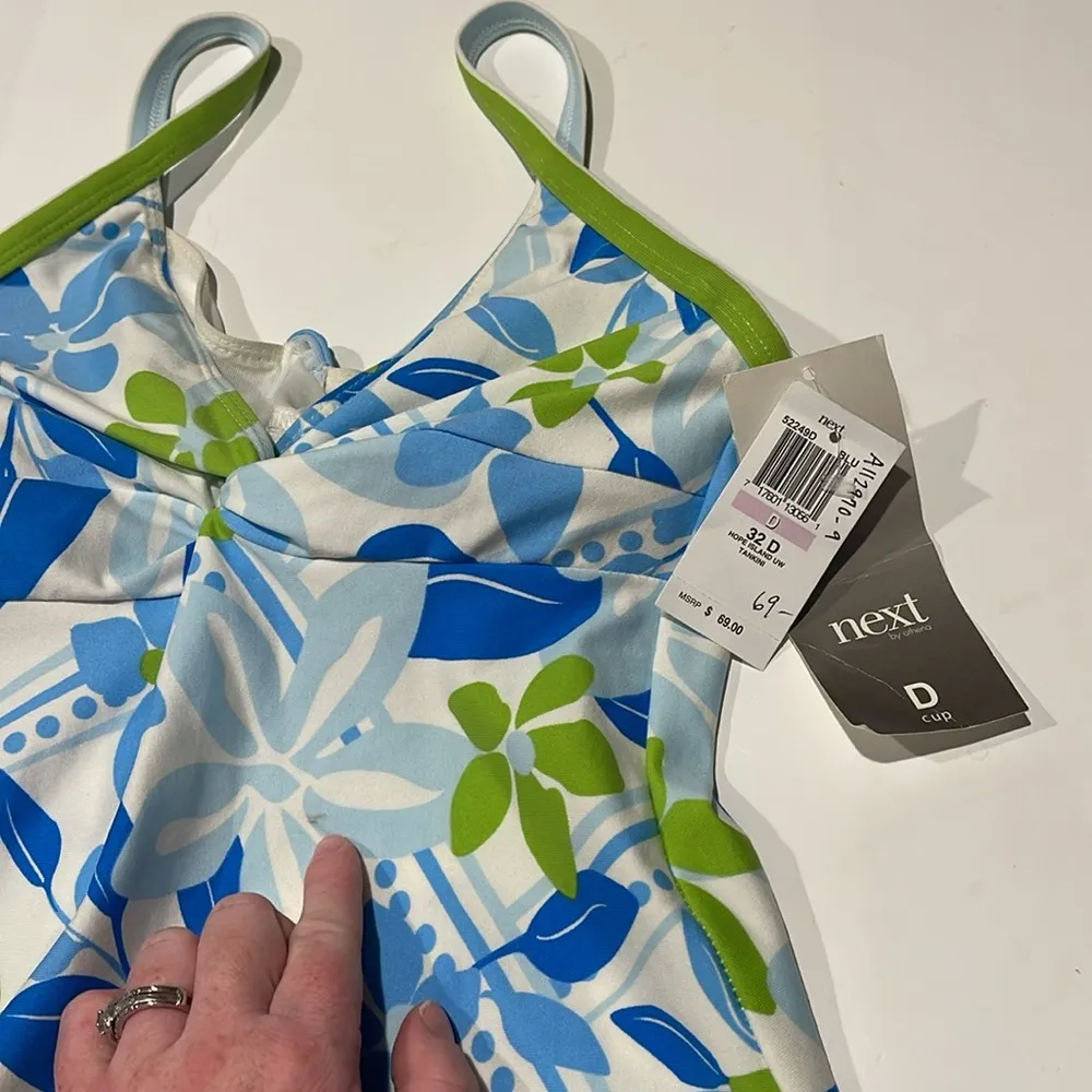JAG 32D NWT Floral Blue and Green Tank Top tankini swim $69 - Image 3
