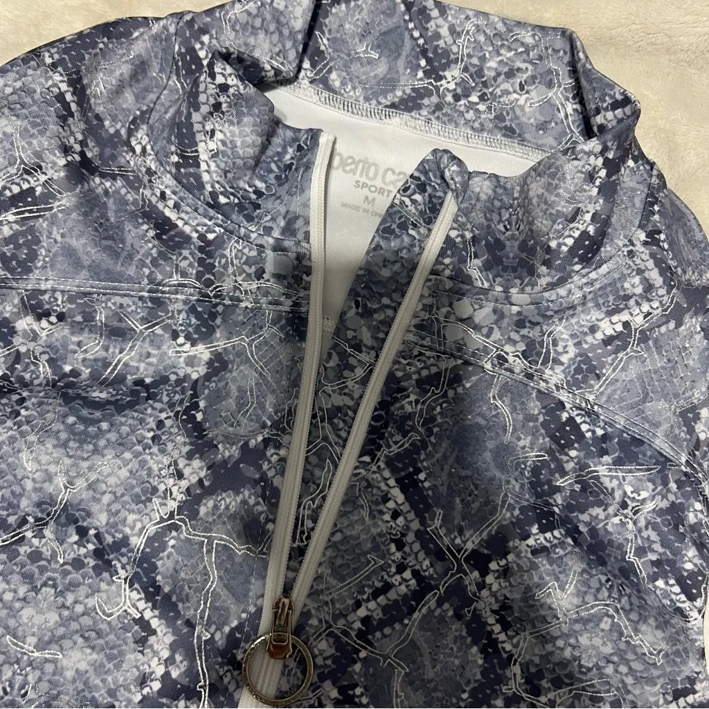 Roberto Cavalli Blue and White Patterned Vest - Image 3