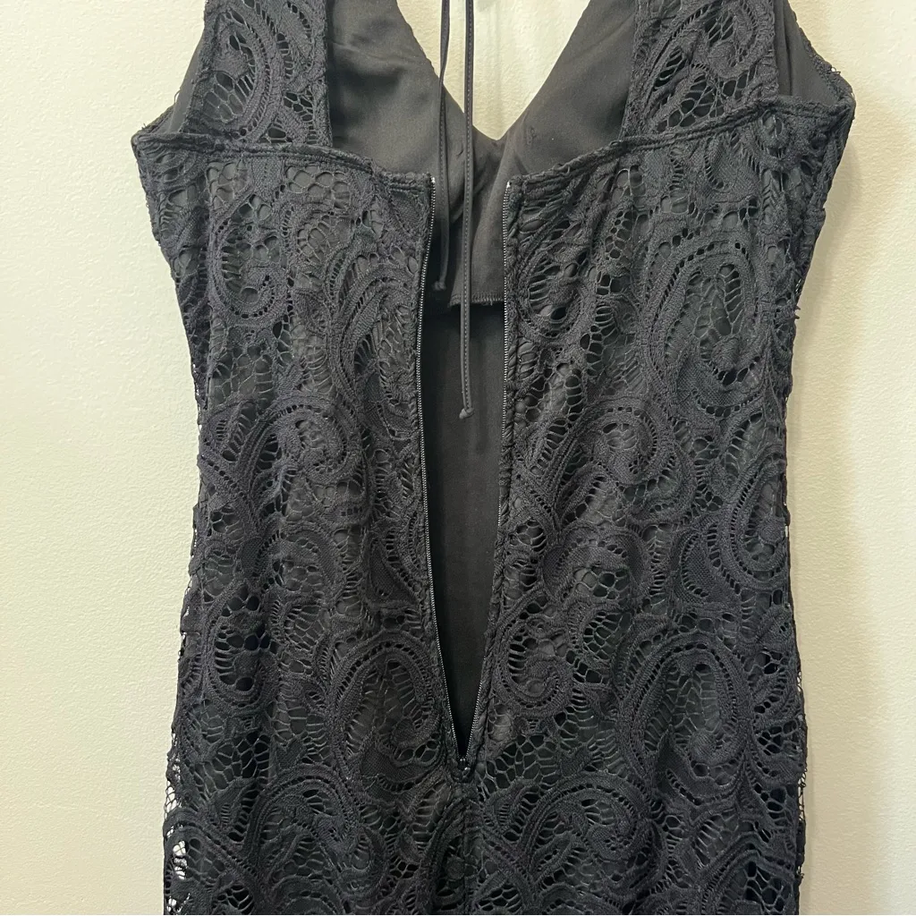 Bisou Bisou Michelle Bohbot Black Sleeveless Lace Overlay Dress Size 4 - Image 6